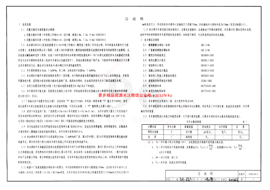 03SG520-2 实腹式钢吊车梁(中轻级工作制 A1～A5 Q345钢 跨度6m,7.5m,9m).pdf_第3页