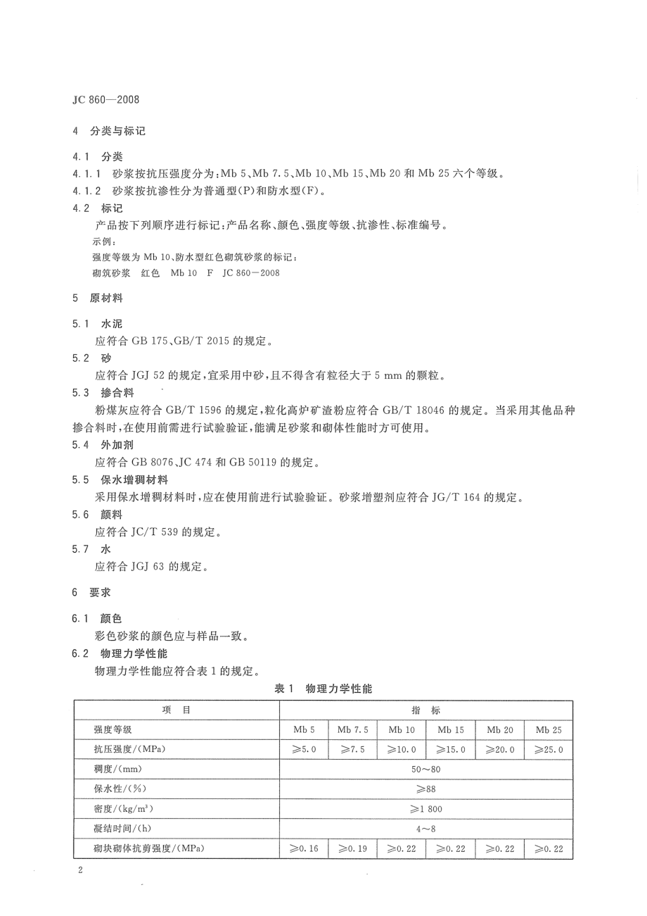 JC860-2008 混凝土小型空心砌块和混凝土砖砌筑砂浆.pdf_第3页