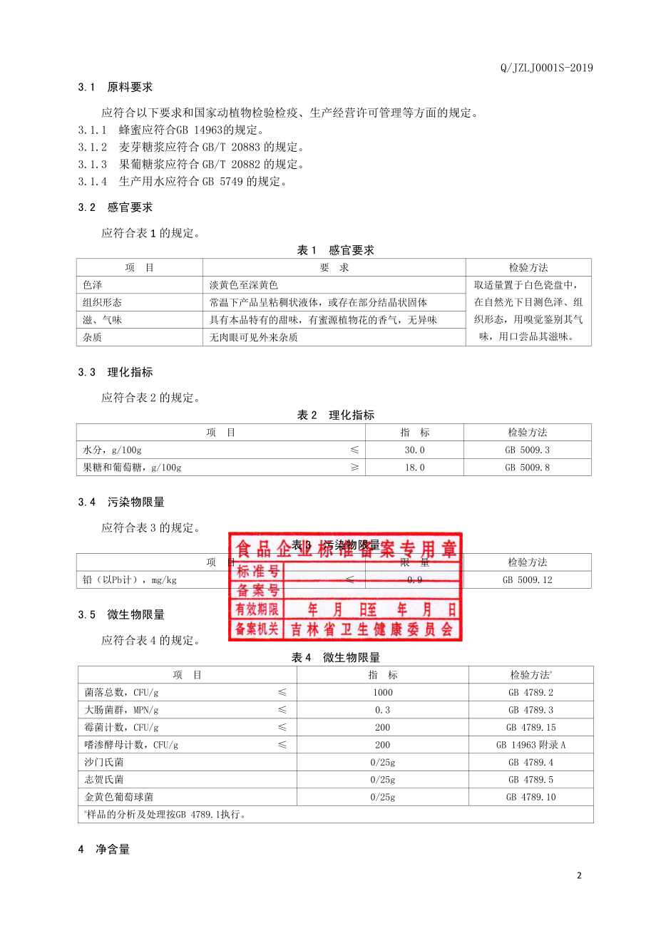 QJZLJ 0001 S-2019 蜂蜜制品.pdf_第3页