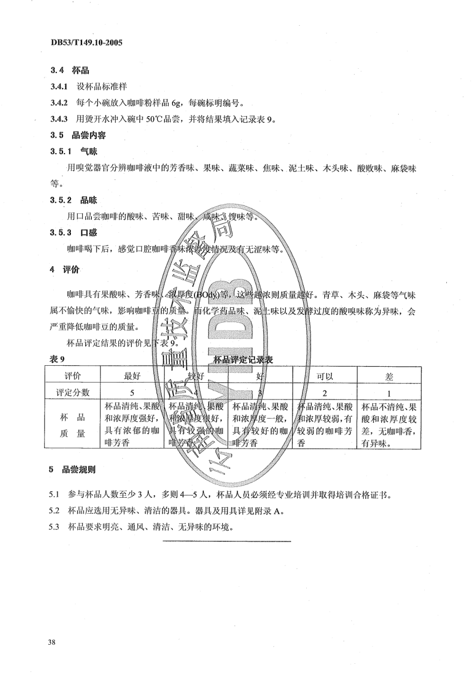 DB53T 149.10-2005 咖啡杯品.pdf_第2页