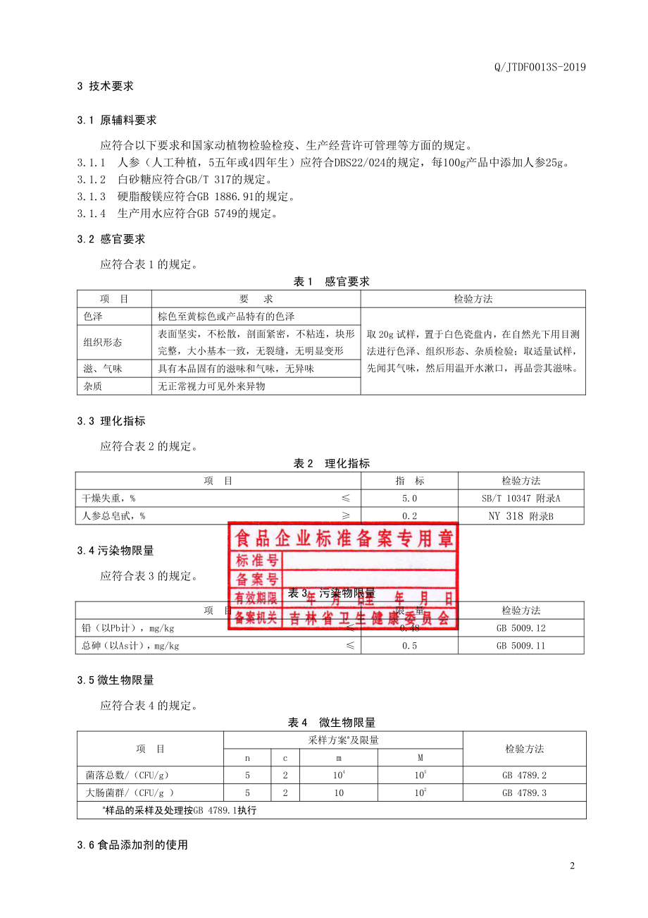 QJTDF 0013 S-2019 人参压片糖果.pdf_第3页