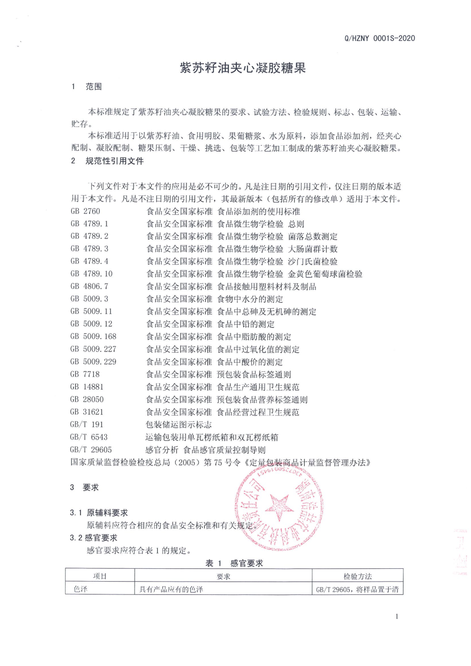 QHZNY 0001 S-2020 紫苏籽油夹心凝胶糖果.pdf_第3页