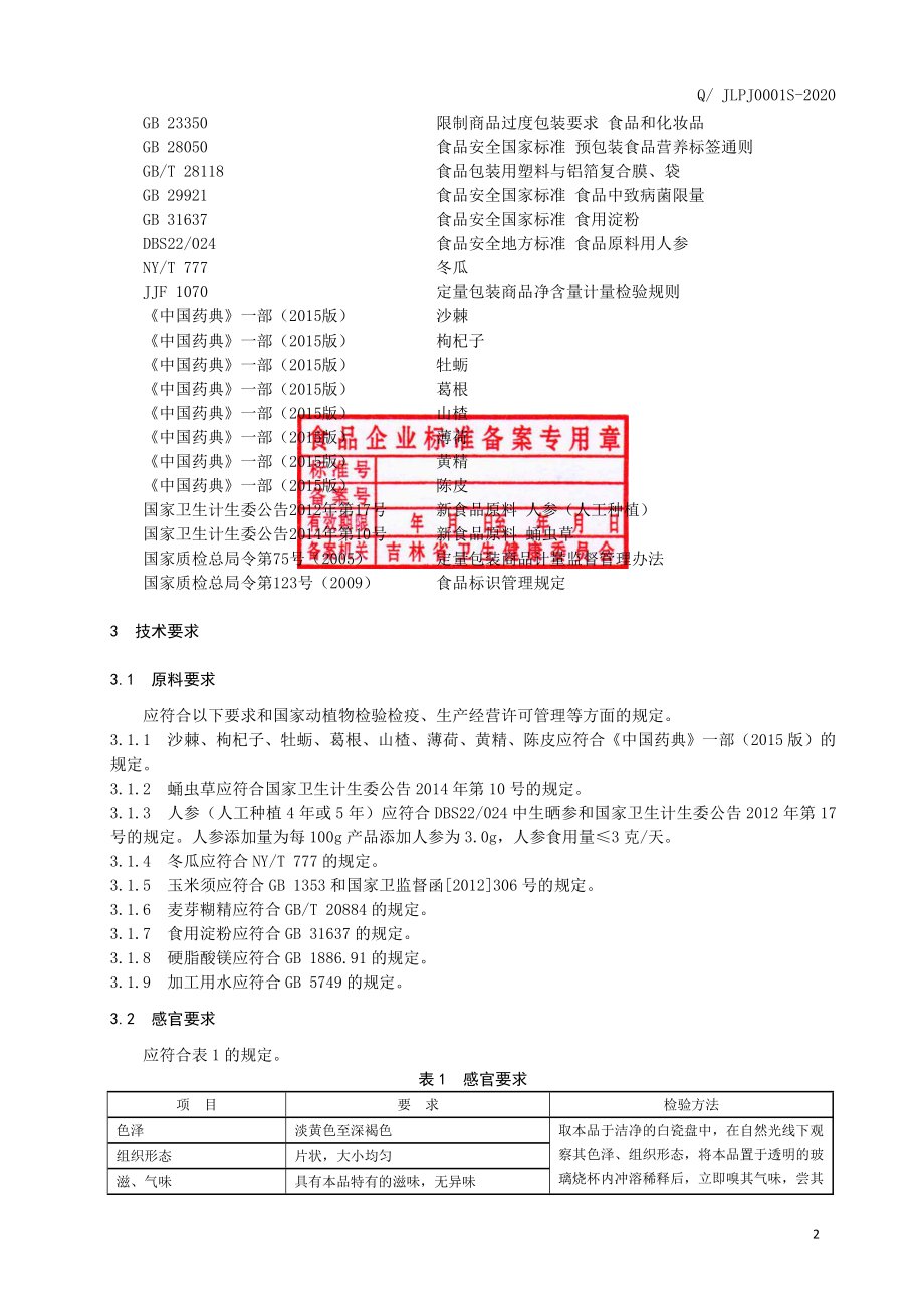 QJLPJ 0001 S-2020 沙棘虫草片.pdf_第3页