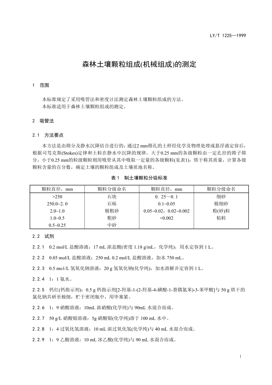 LYT 1225-1999 森林土壤颗粒组成(机械组成)的测定.pdf_第3页