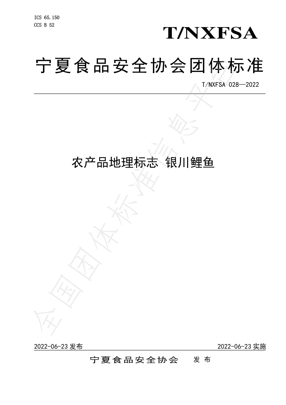 TNXFSA 028-2022 农产品地理标志 银川鲤鱼.pdf_第1页