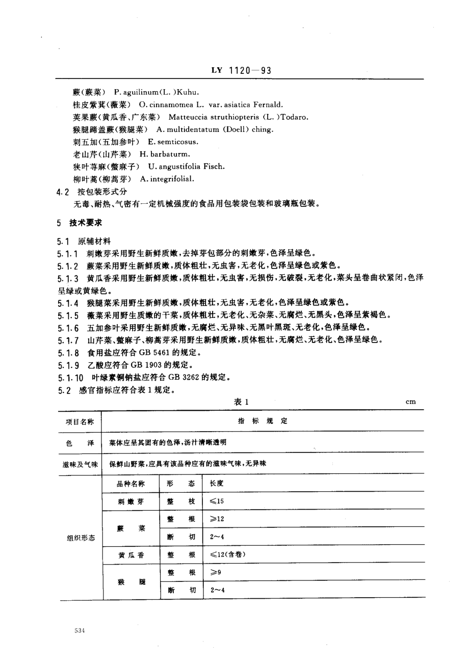 LY 1120-1993 保鲜山野菜.pdf_第2页