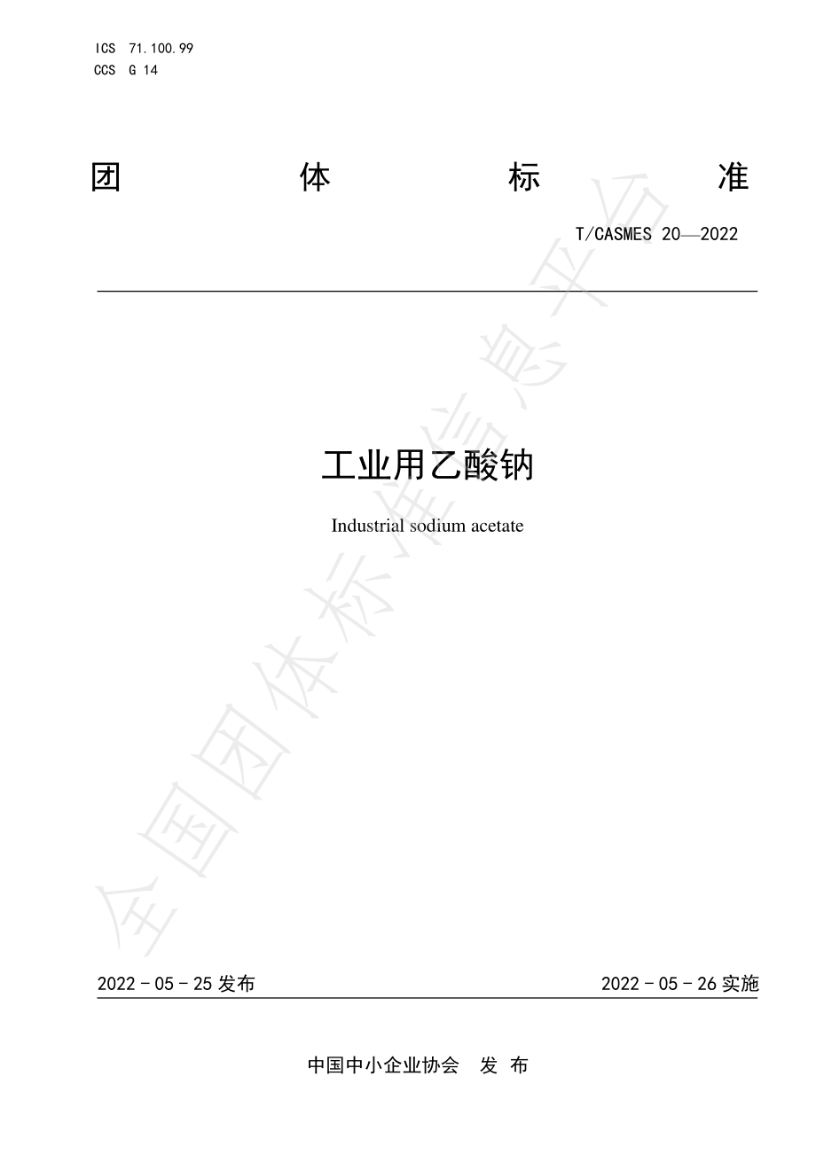 TCASMES 20-2022 工业用乙酸钠.pdf_第1页