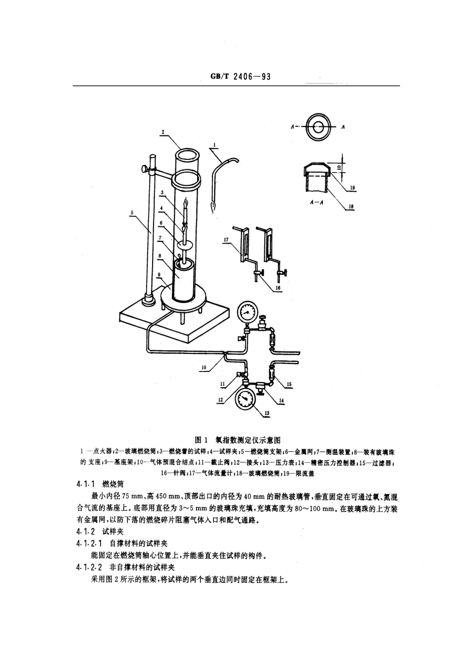 GBT 2406-1993 塑料燃烧性能试验方法 氧指数法.pdf_第2页