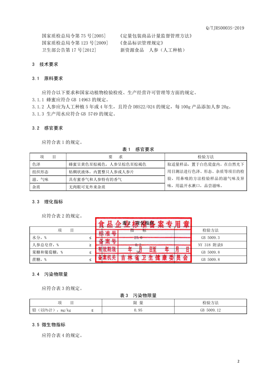 QTJRS 0003 S-2019 人参蜂蜜制品.pdf_第3页