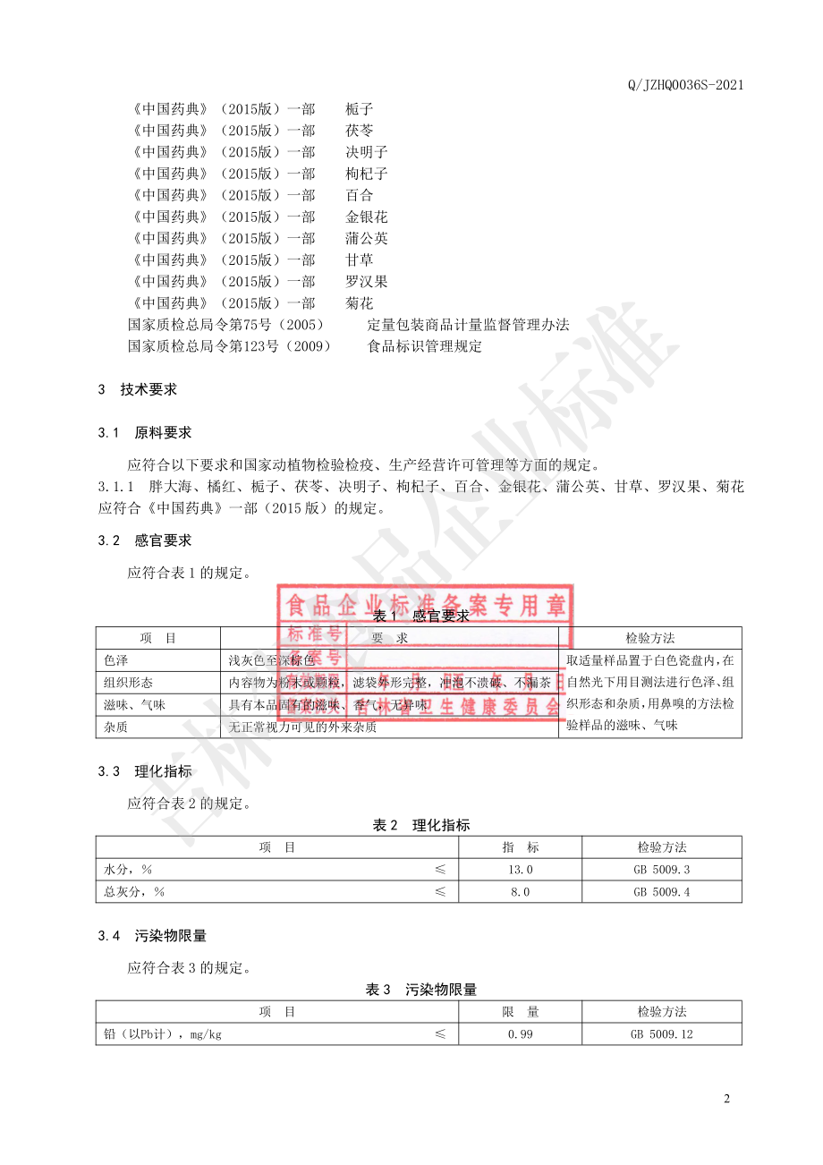 QJZHQ 0036 S-2021 胖大海橘红栀子代用茶.pdf_第3页