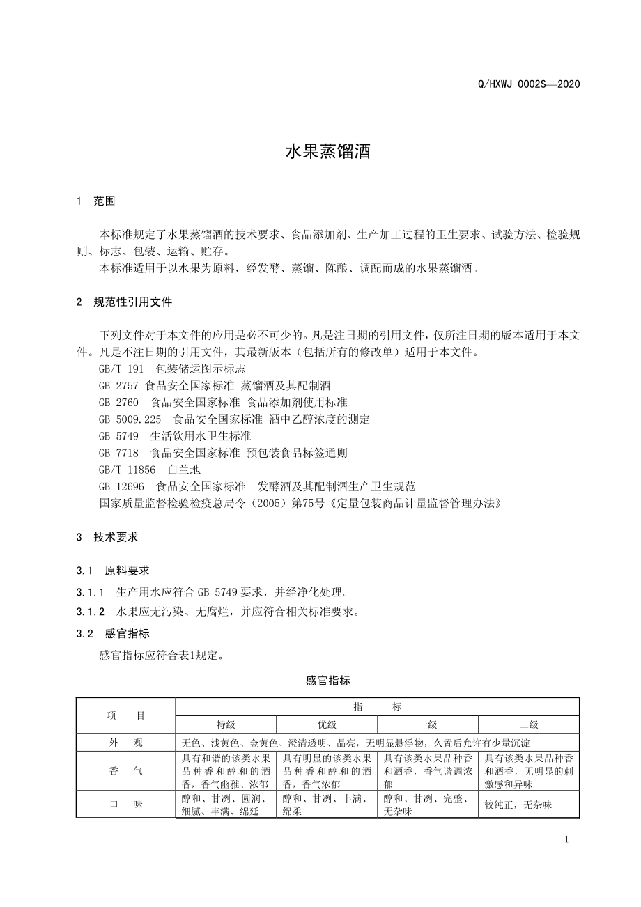 QHXWJ 0002 S-2020 水果蒸馏酒.pdf_第3页