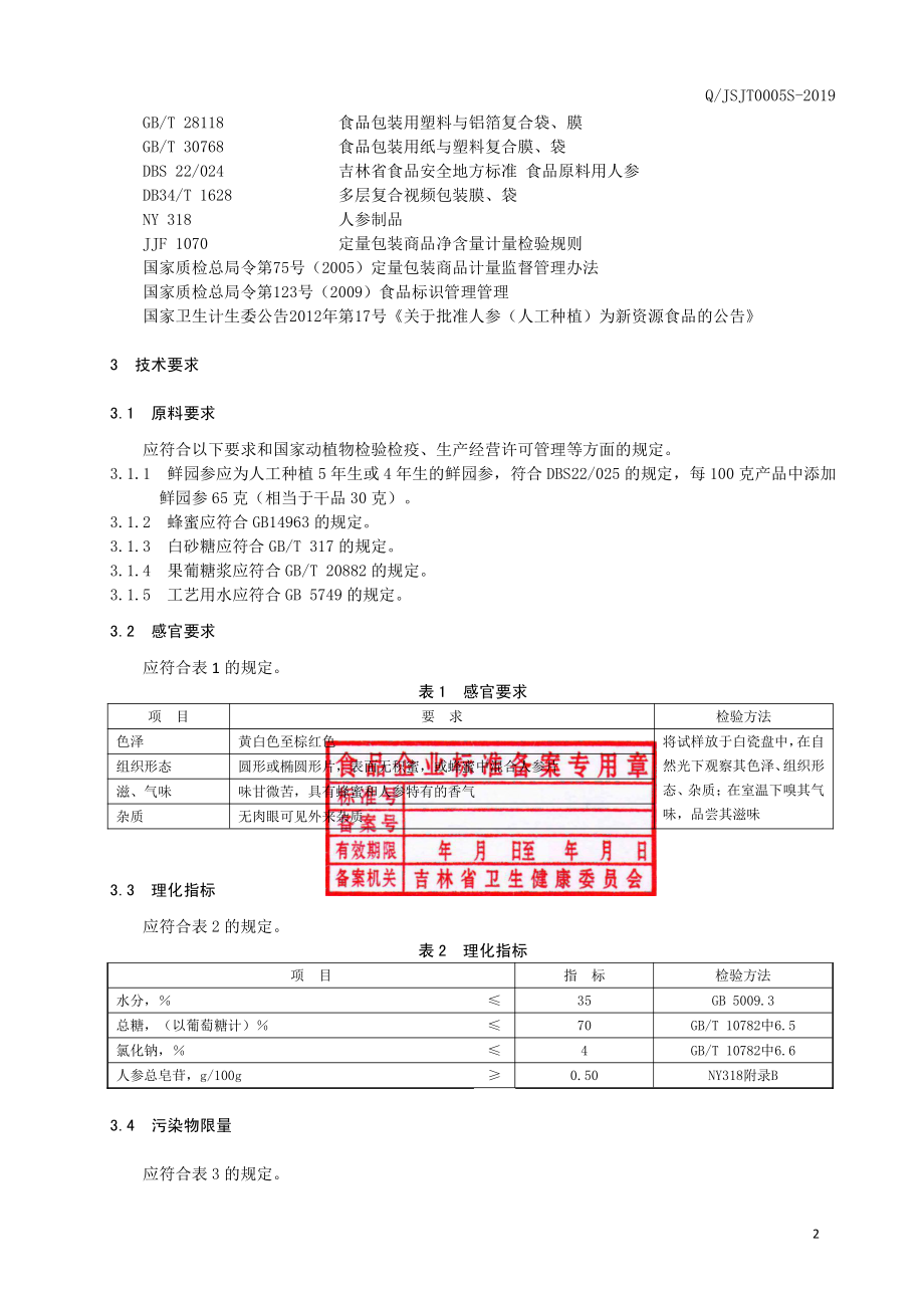 QJSJT 0005 S-2019 人参蜜片.pdf_第3页