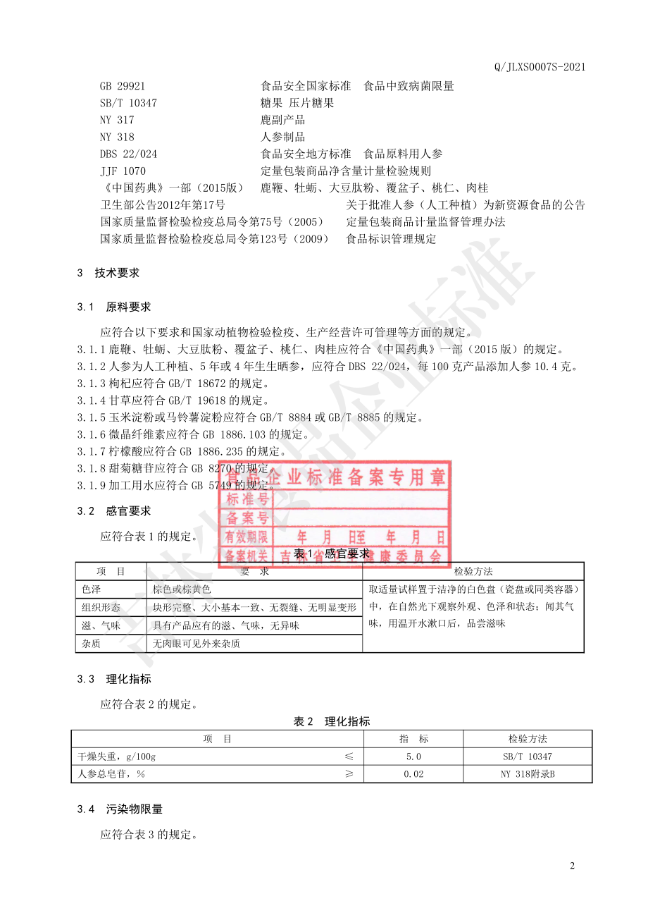 QJLXS 0007 S-2021 参鹿小分子肽蜜丸.pdf_第3页