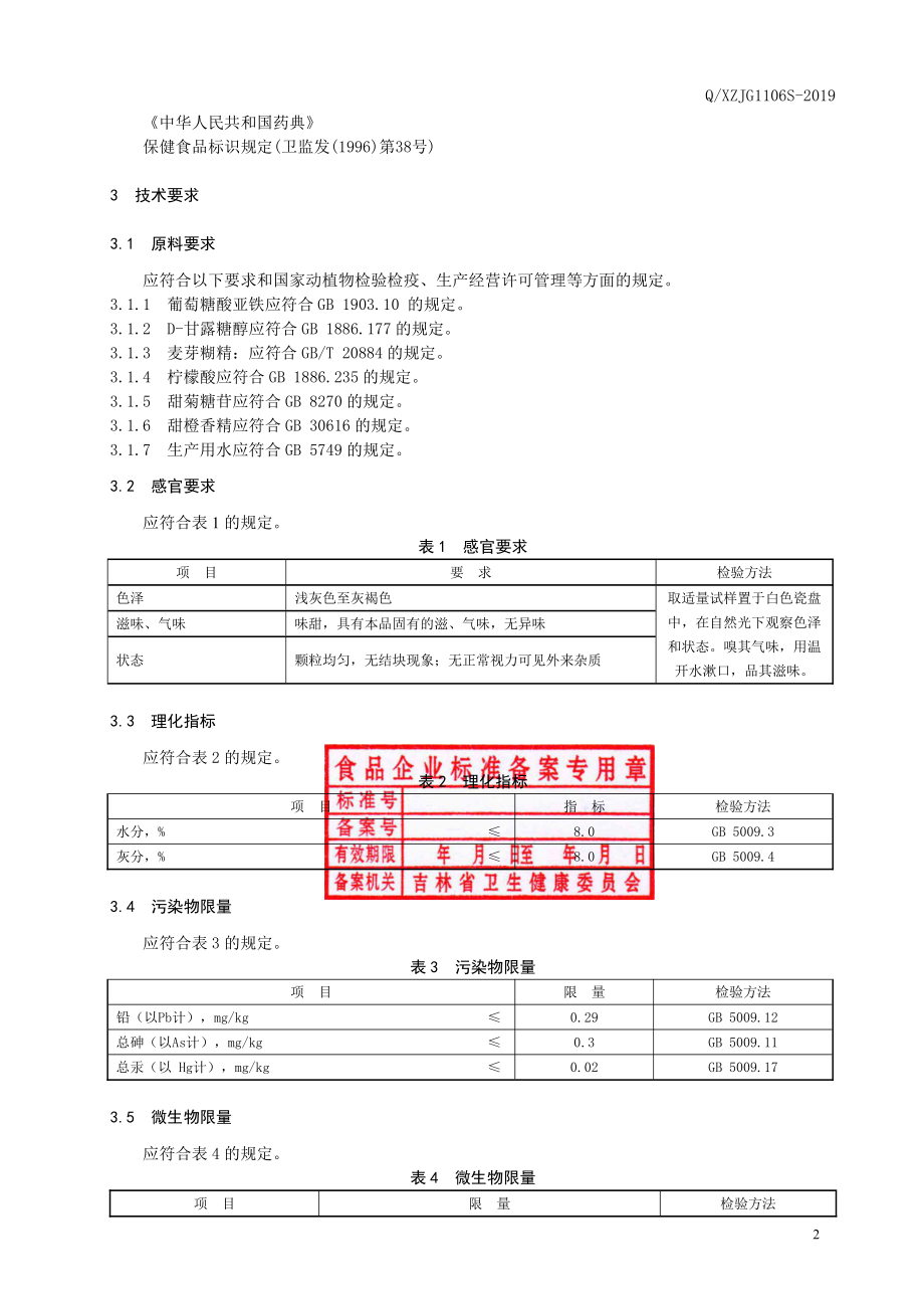 QXZJG 1106 S-2019 保健食品 修正牌铁颗粒（1-10 岁）.pdf_第3页