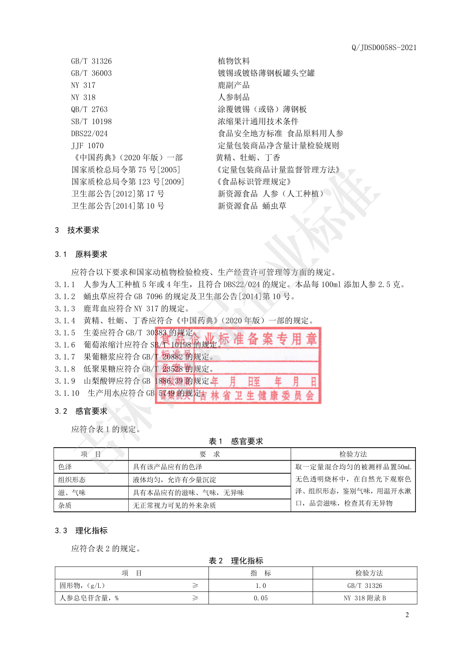 QJDSD 0058 S-2021 人参蛹虫草复合液体饮品.pdf_第3页