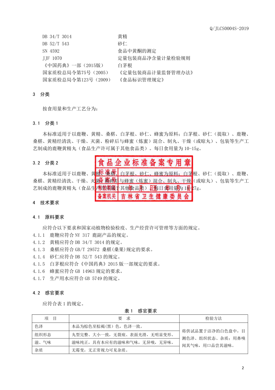 QJLCS 0004 S-2019 鹿鞭黄精丸（其他食品）.pdf_第3页