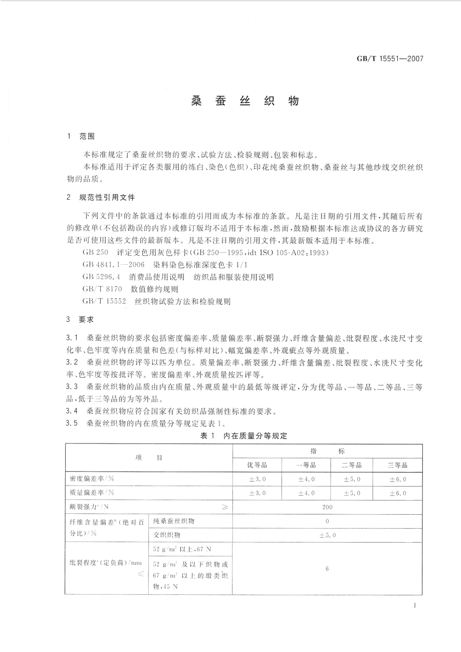 GB T 15551-2007 桑蚕丝织物.pdf_第3页