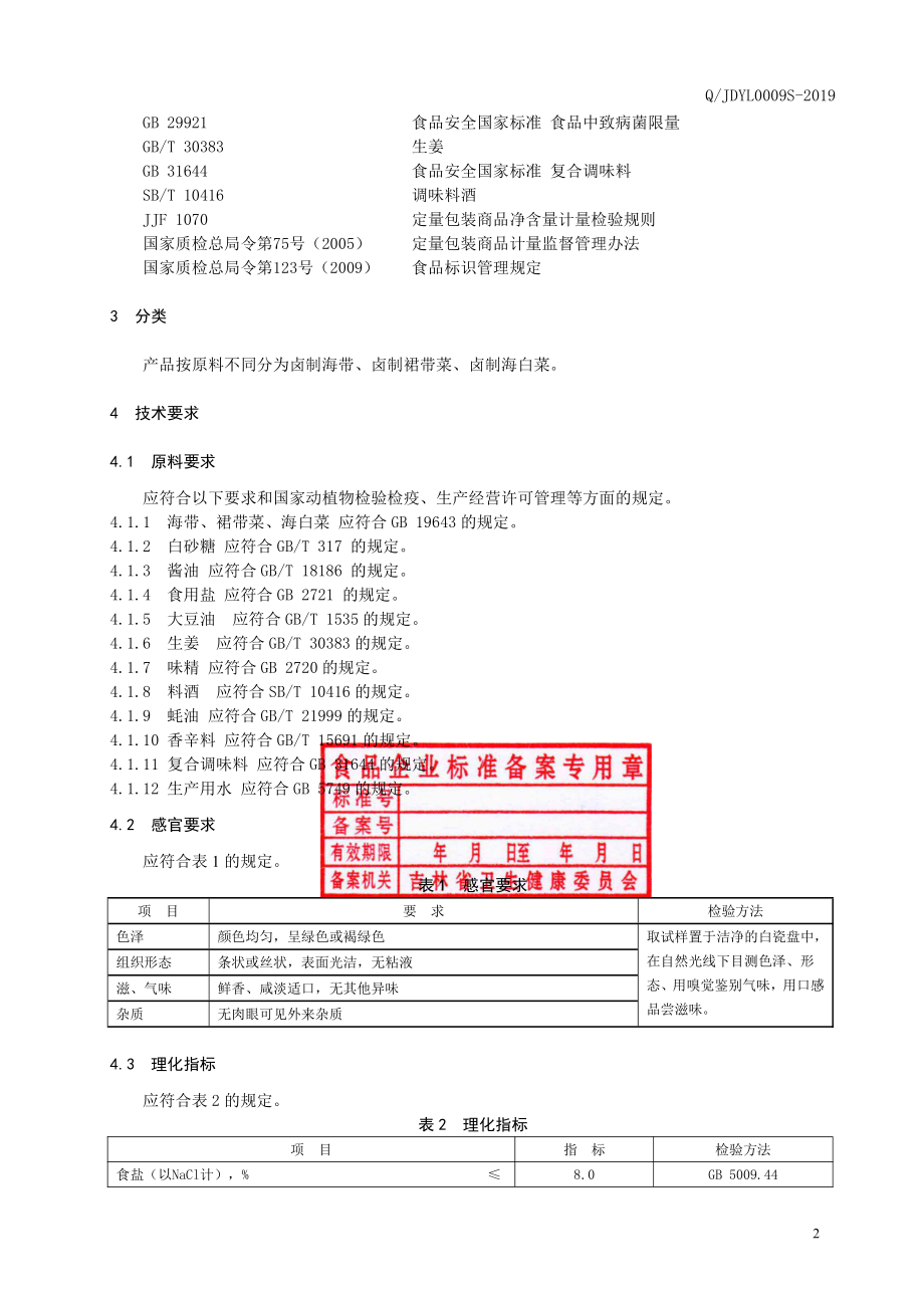 QJDYL 0009 S-2019 卤制藻类制品.pdf_第3页