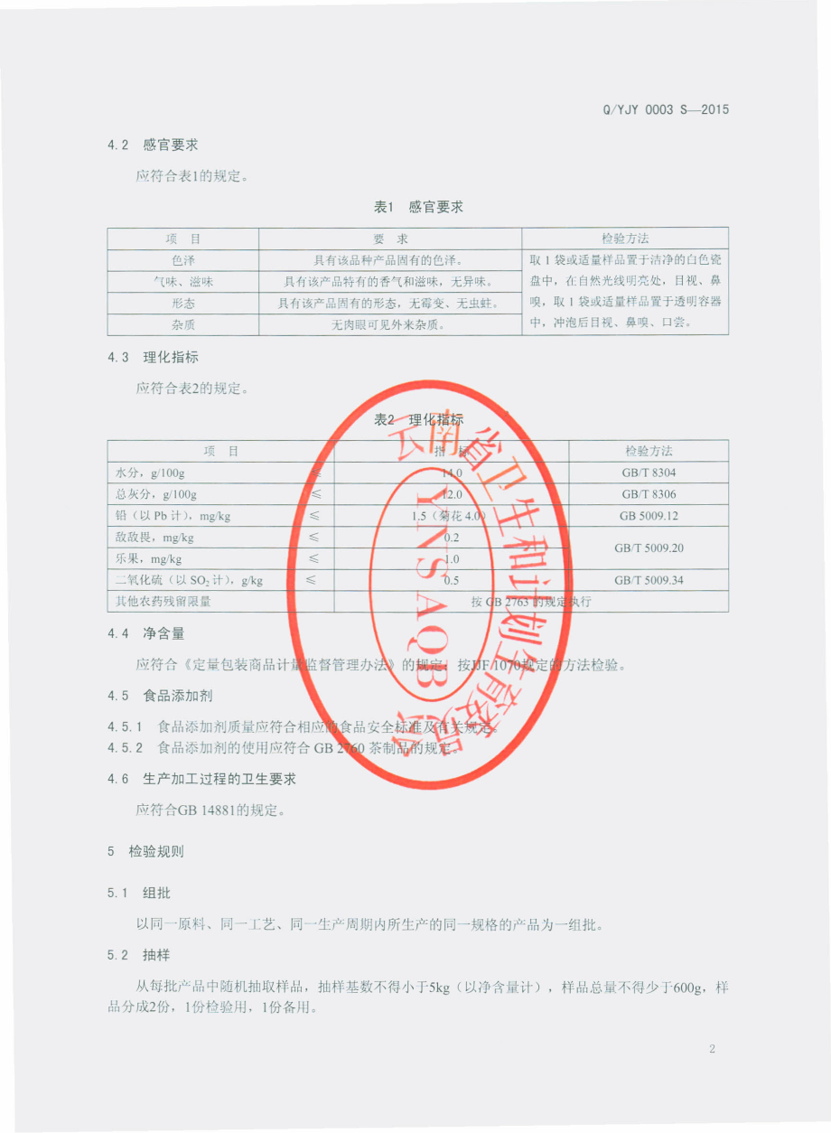 QYJY 0003 S-2015 云南嘉怡食品有限公司 代用茶.pdf_第3页