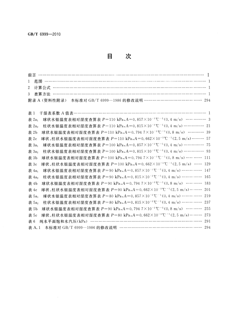 GBT 6999-2010 环境试验用相对湿度查算表.pdf_第2页