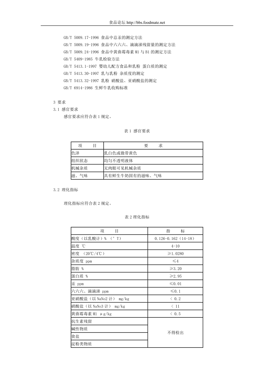 DB 2102T 021-2001 大连市地方标准 收购生牛奶标准.doc_第2页