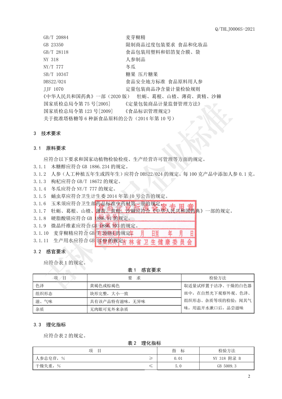 QTHLJ 0006 S-2021 葛根山楂压片糖果.pdf_第3页