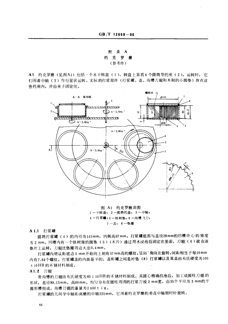 GB 12659-1990 纸浆实验室打浆 约克罗磨法.pdf_第3页