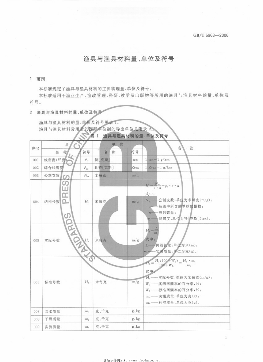 GBT 6963-2006 渔具与渔具材料量、单位及符号.pdf_第3页