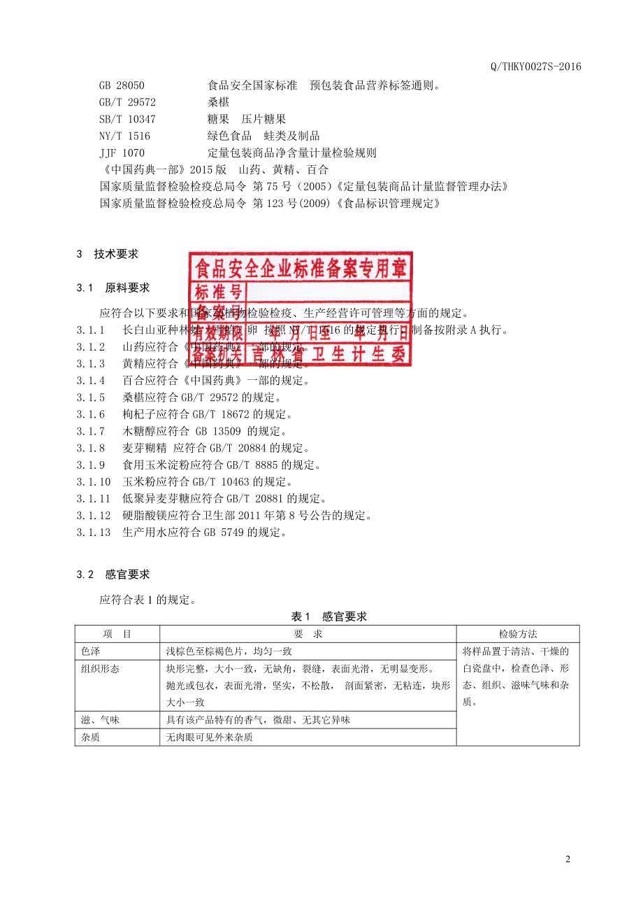 QTHKY 0027 S-2016 通化康元生物科技有限公司 雪蛤卵片（压片糖果）.pdf_第3页