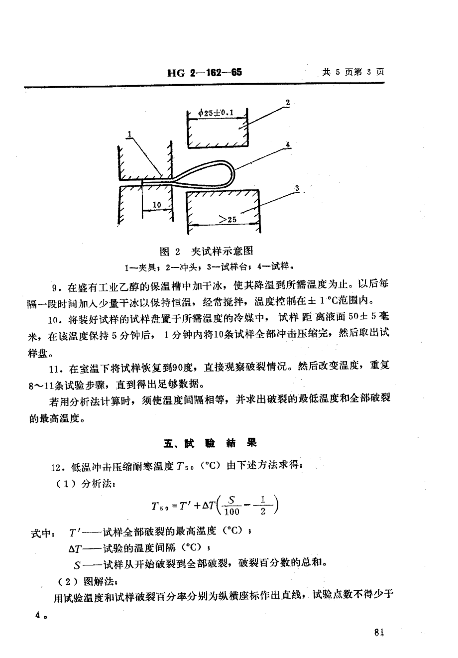 HGT 2-162-1965 塑料低温冲击压缩试验方法.pdf_第3页