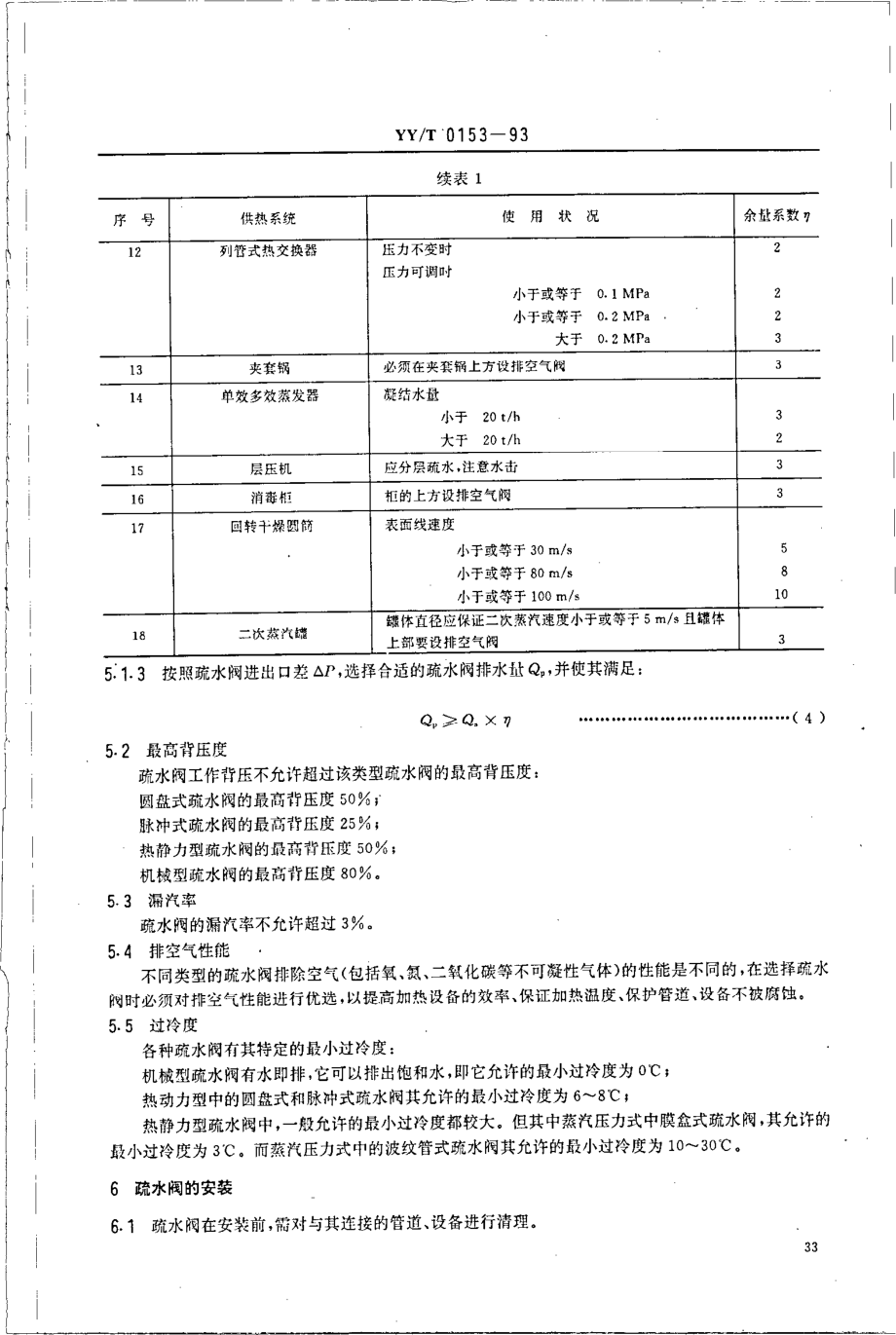 yyt 0153-1993 蒸汽疏水阀的选型、安装、使用、维护导则.pdf_第3页