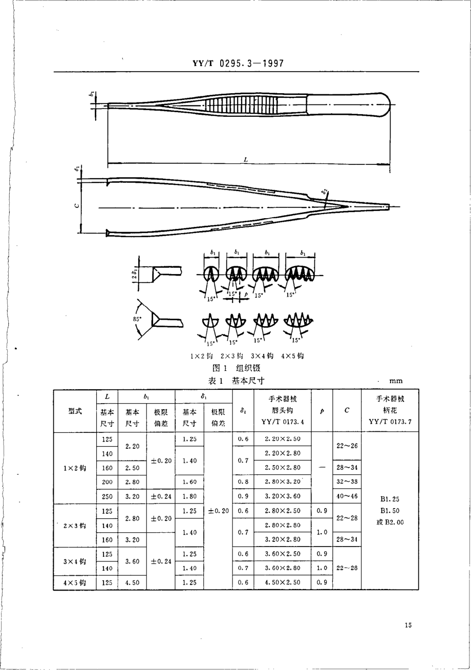 yy 0295.3-1997 组织镊.pdf_第3页