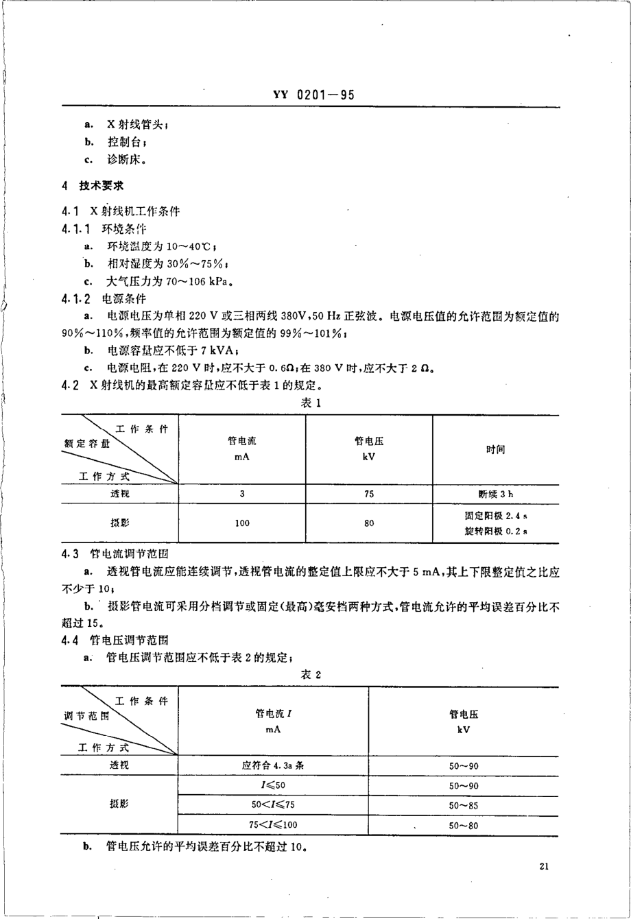 yy0201-1995 100mA医用诊断X射线机.pdf_第2页