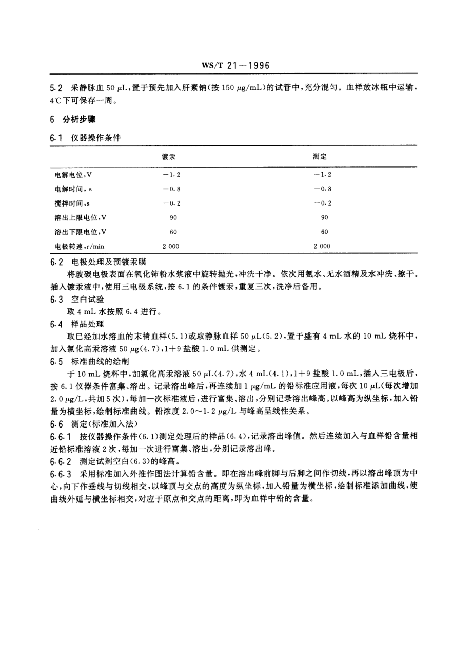 WST 21-1996血中铅的微分电位溶出测定方法.pdf_第2页