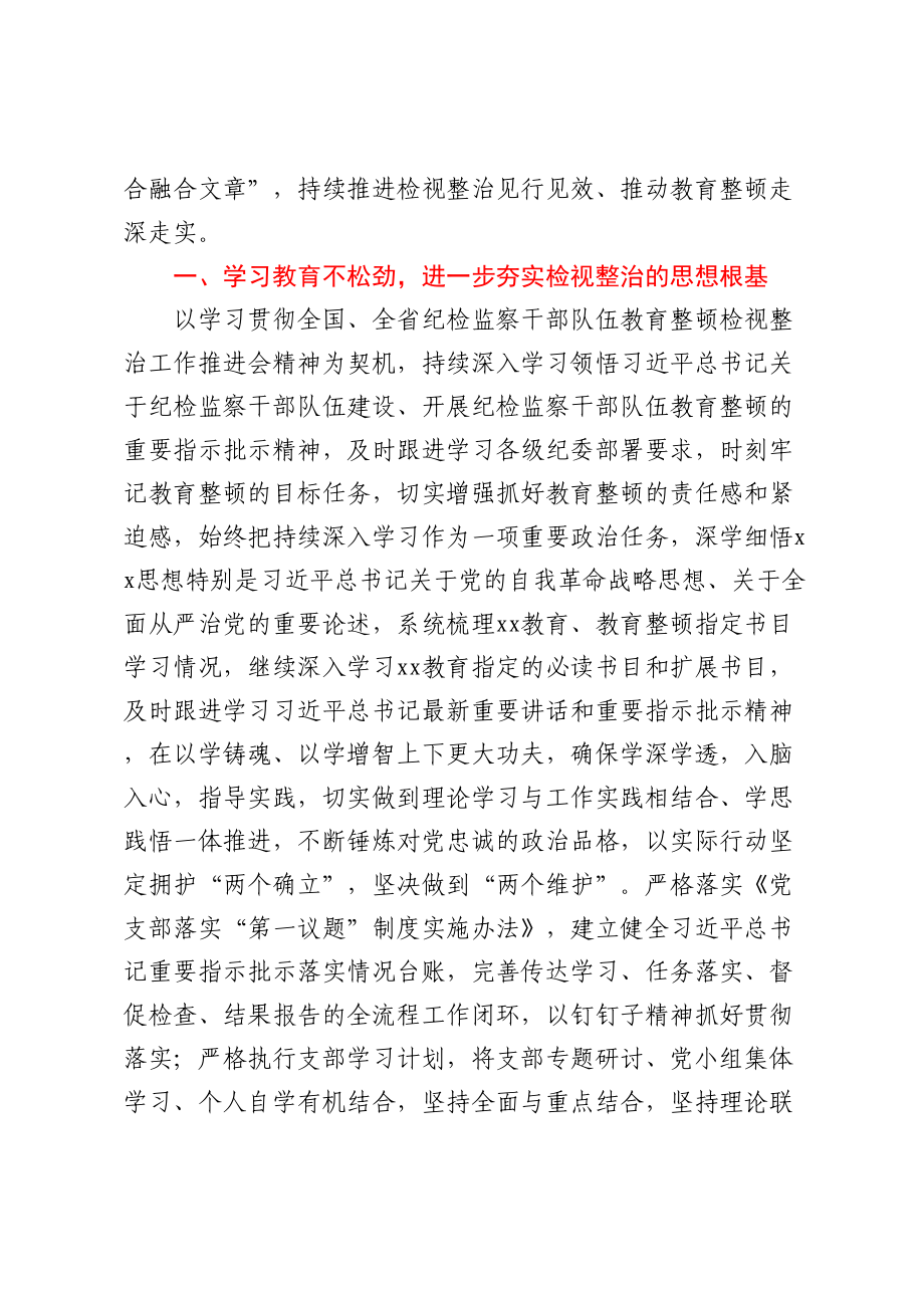 纪检监察干部传达学习贯彻教育整顿检视整治工作推进会精神发言材料.docx_第2页