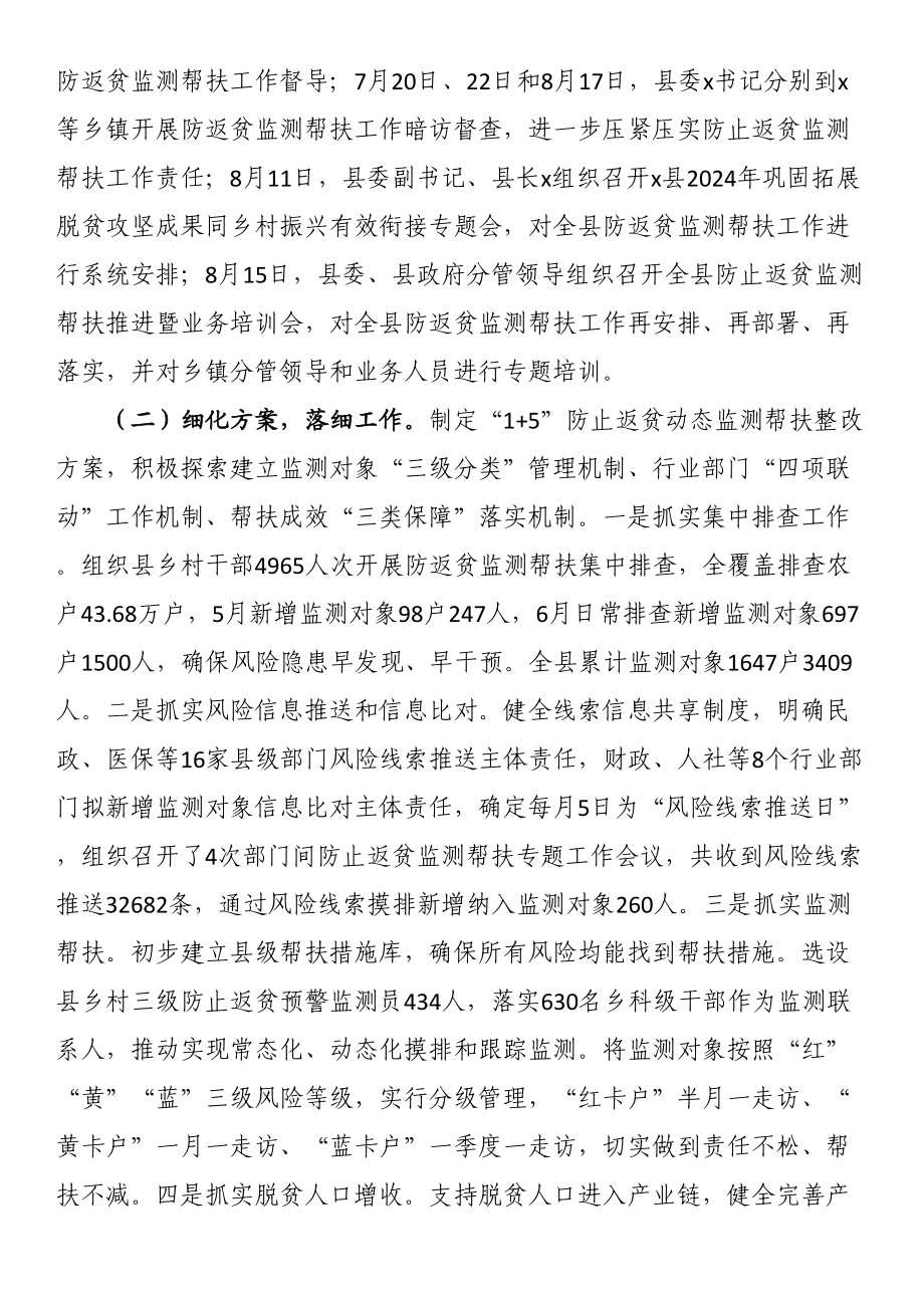 2024年防止返贫监测帮扶挂牌督办工作情况汇报 .docx_第2页