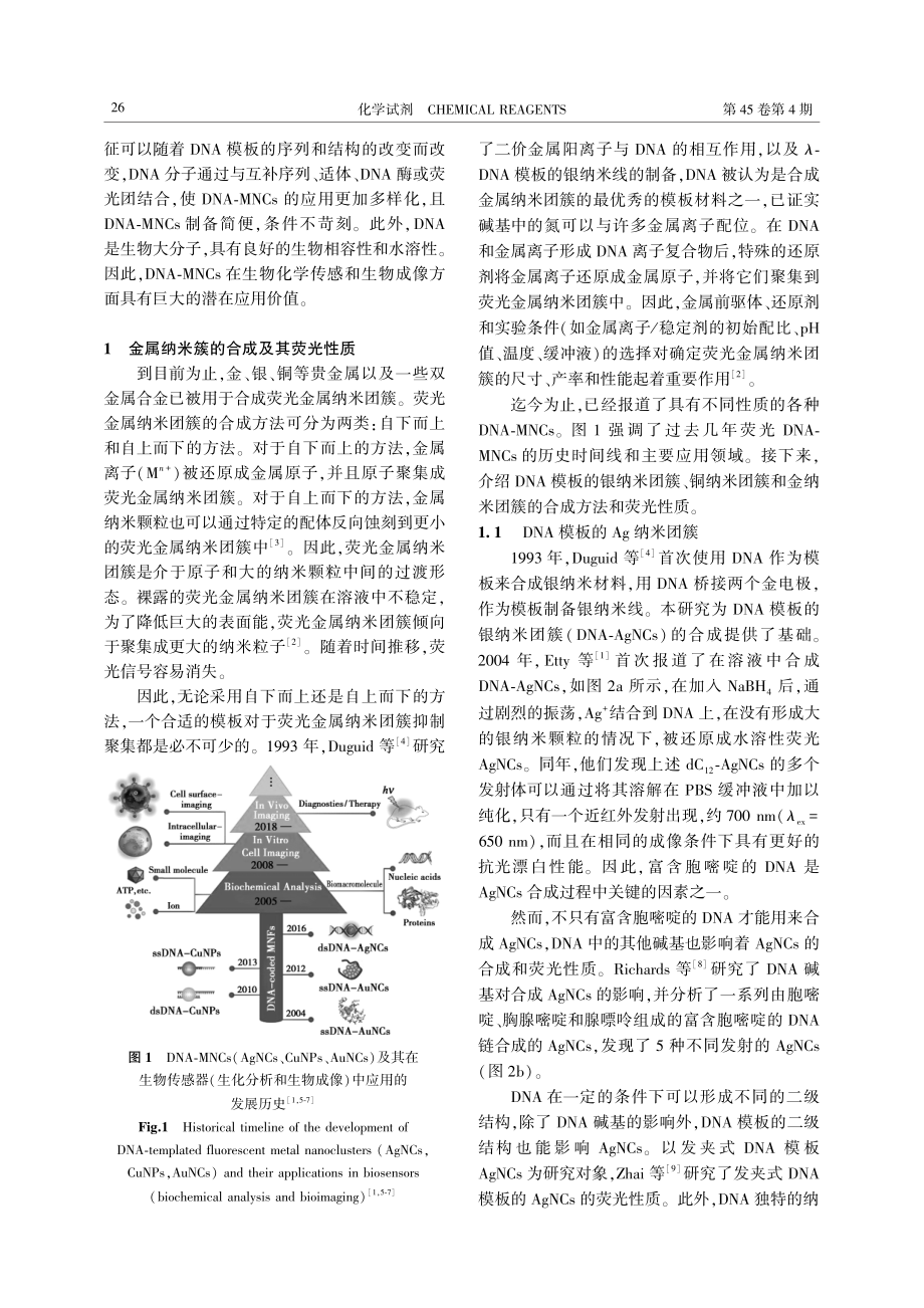 DNA模板荧光金属纳米团簇的合成及应用.pdf_第2页