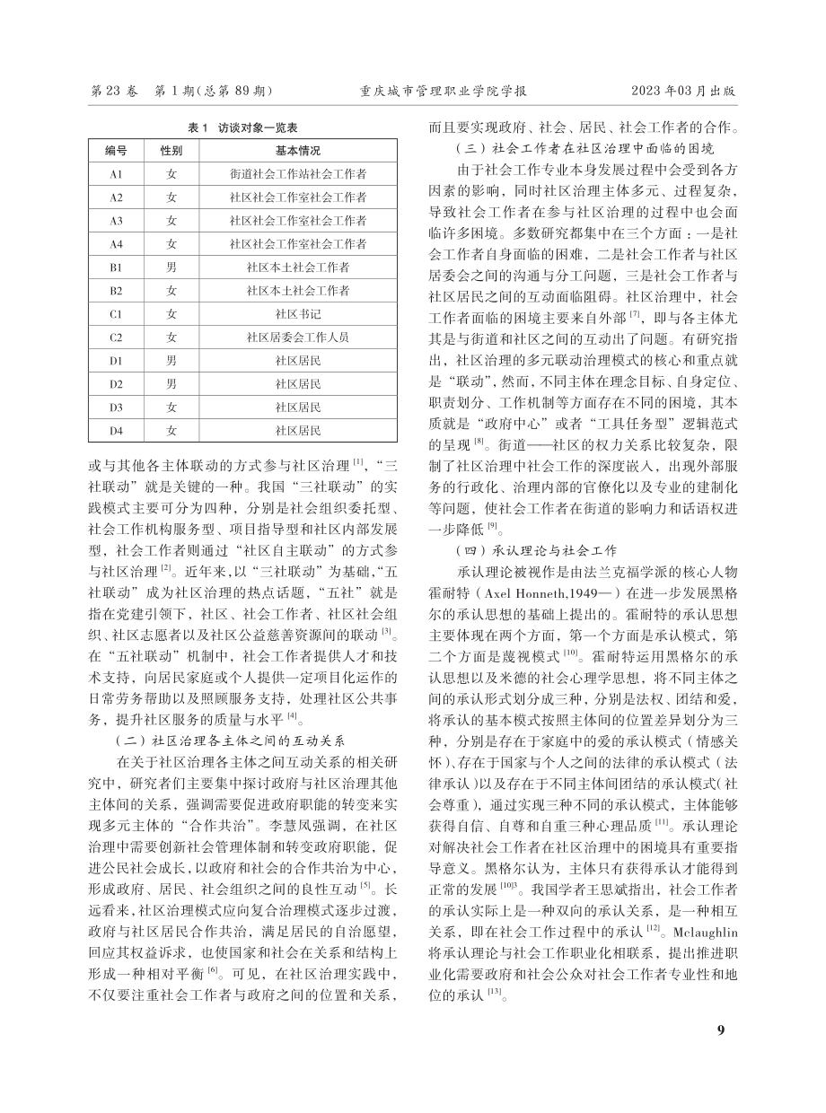 “承认”与“被承认”社区治理中社会工作者的困境与对策.pdf_第2页