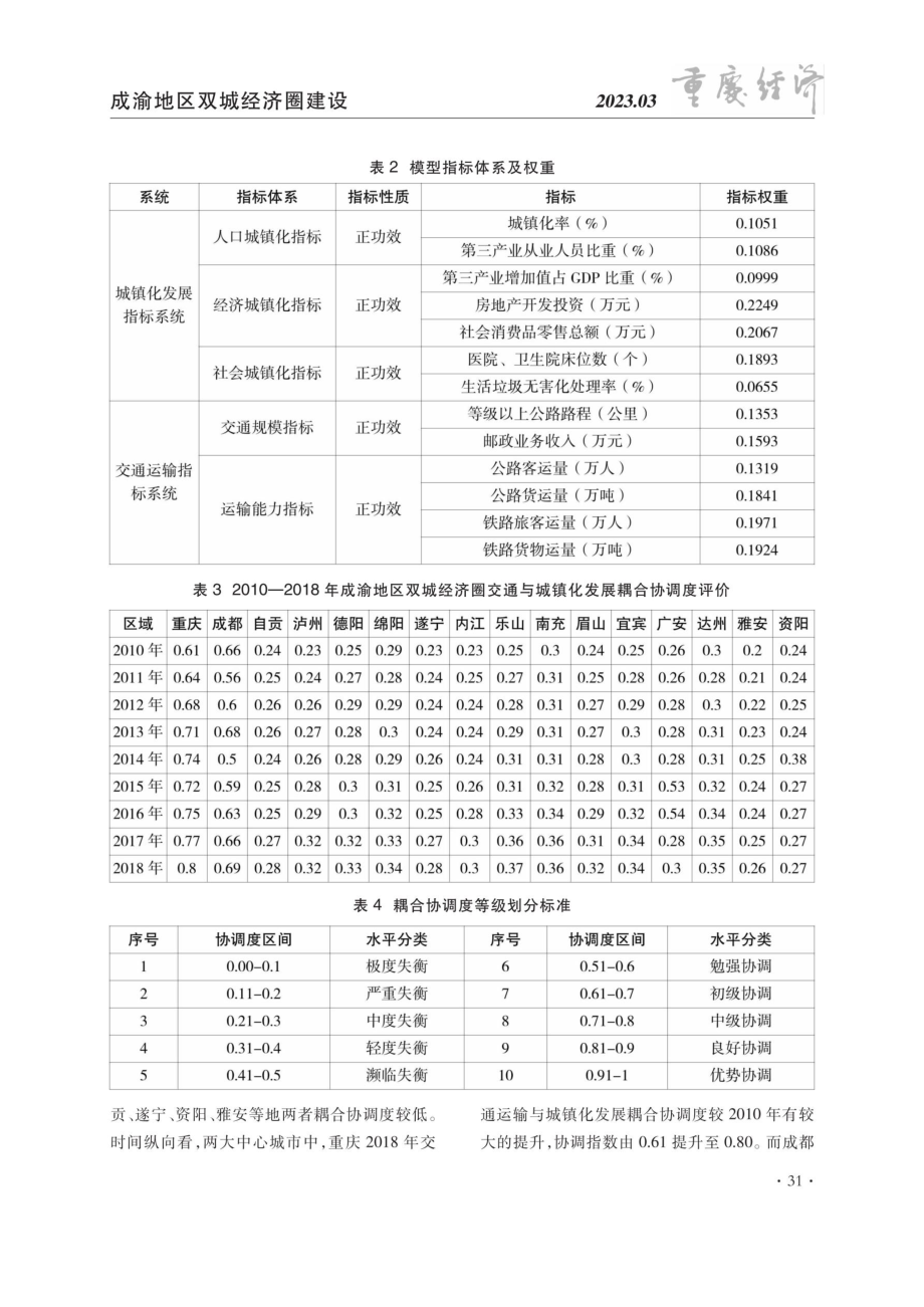 成渝地区双城经济圈交通与城镇协调发展评价.pdf_第3页