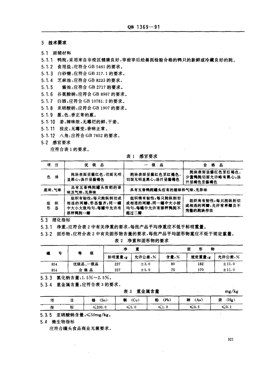 QBT 1369-1991 五香鸭肫罐头.pdf_第2页