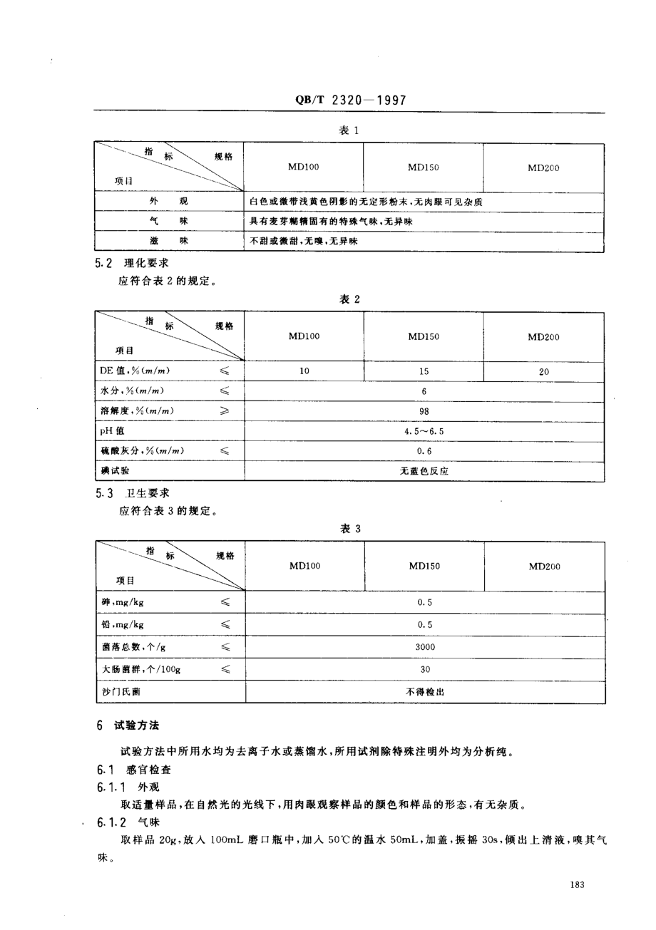 QBT 2320-1997 麦芽糊精.pdf_第3页