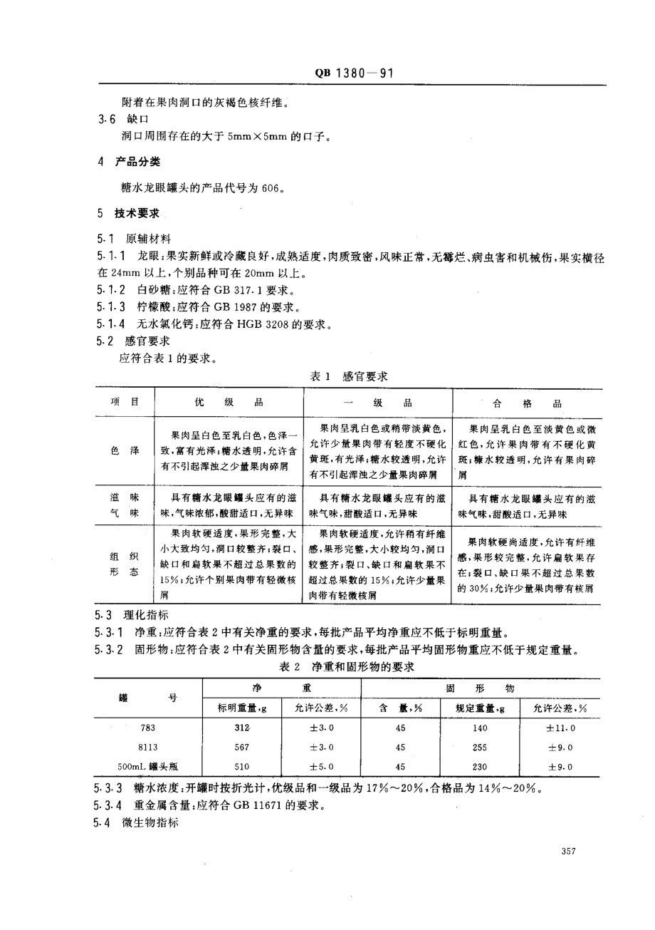 QBT 1380-1991 糖水龙眼罐头.pdf_第2页