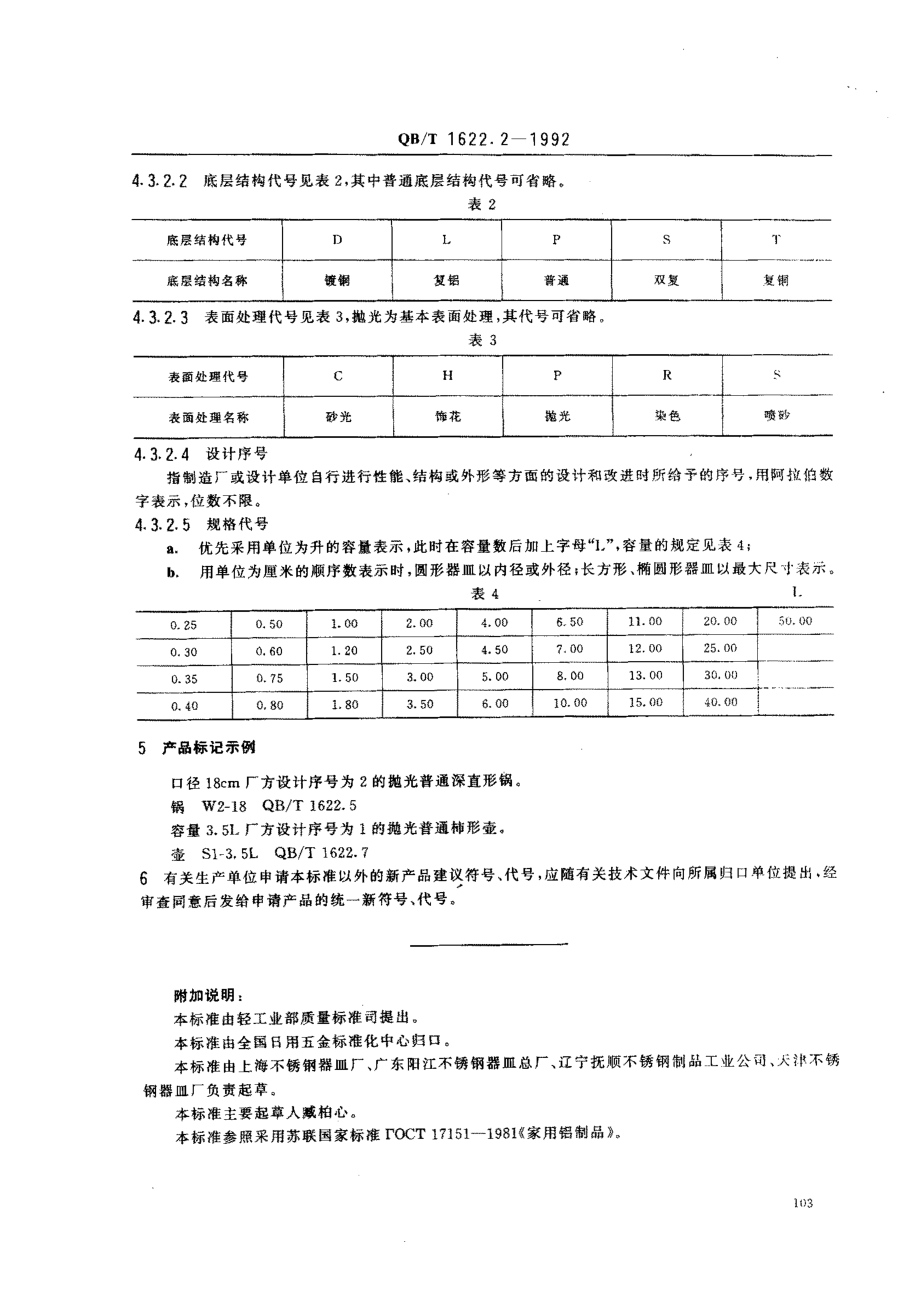 QBT 1622.2-1992 不锈钢器皿 产品分类.pdf_第3页