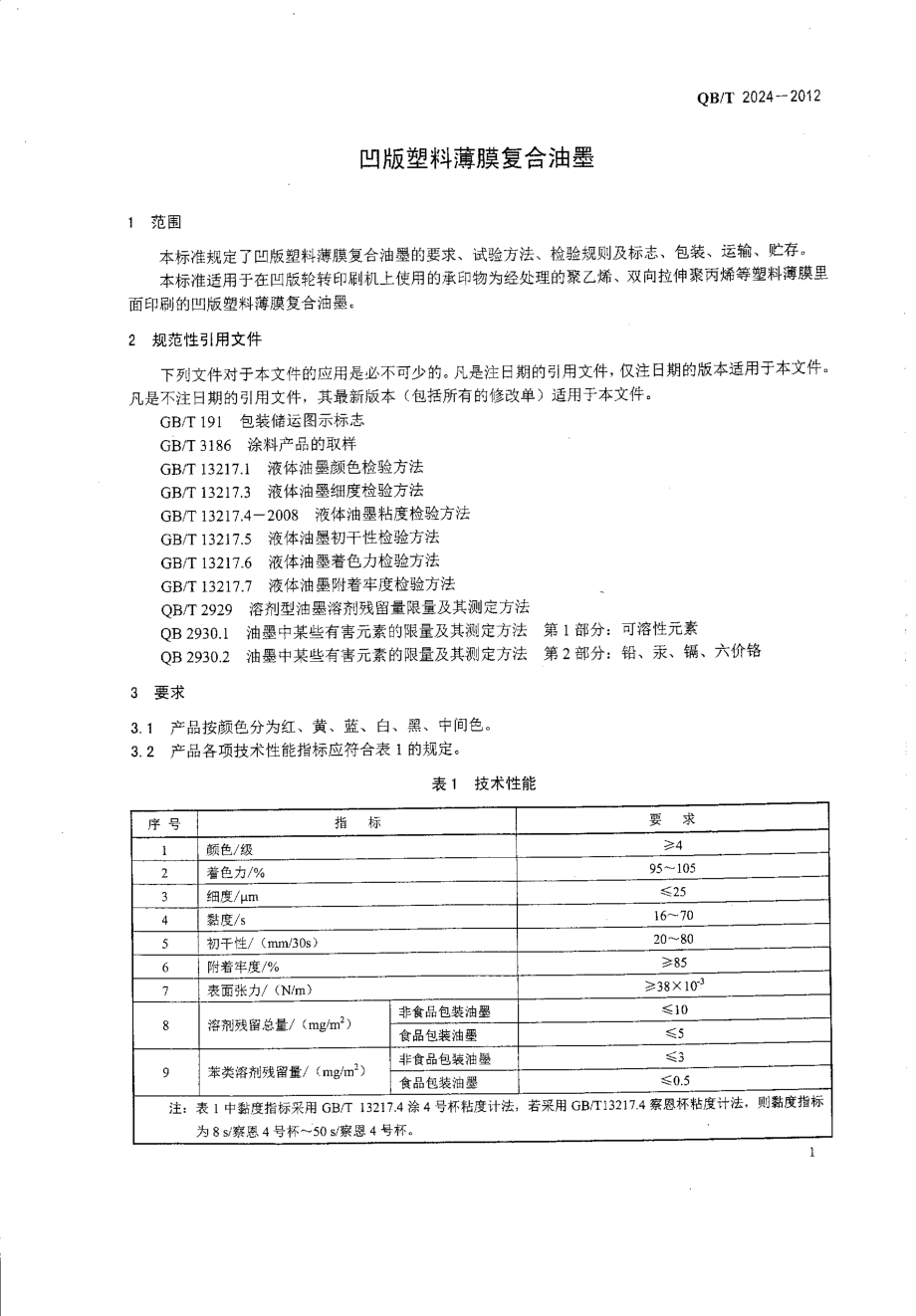 QBT 2024-2012 凹版塑料薄膜复合油墨.pdf_第3页