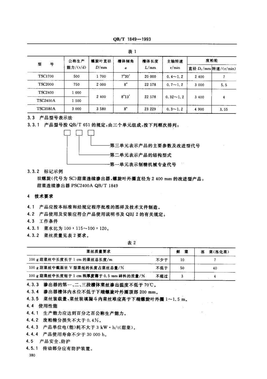 QBT 1849-1993 双螺旋甜菜连续渗出器.pdf_第2页