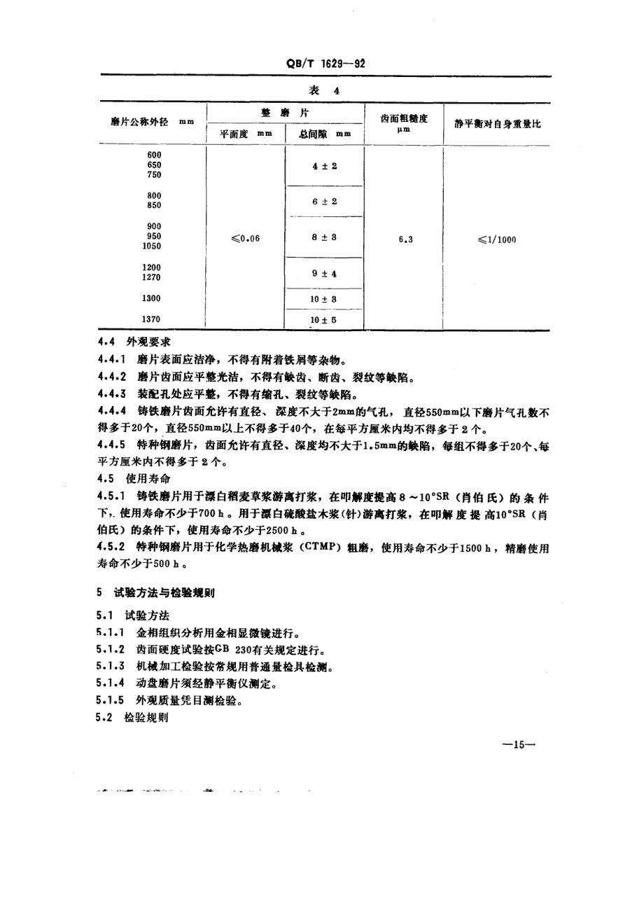 QBT 1629-1992 圆盘磨浆机专用磨片.pdf_第3页