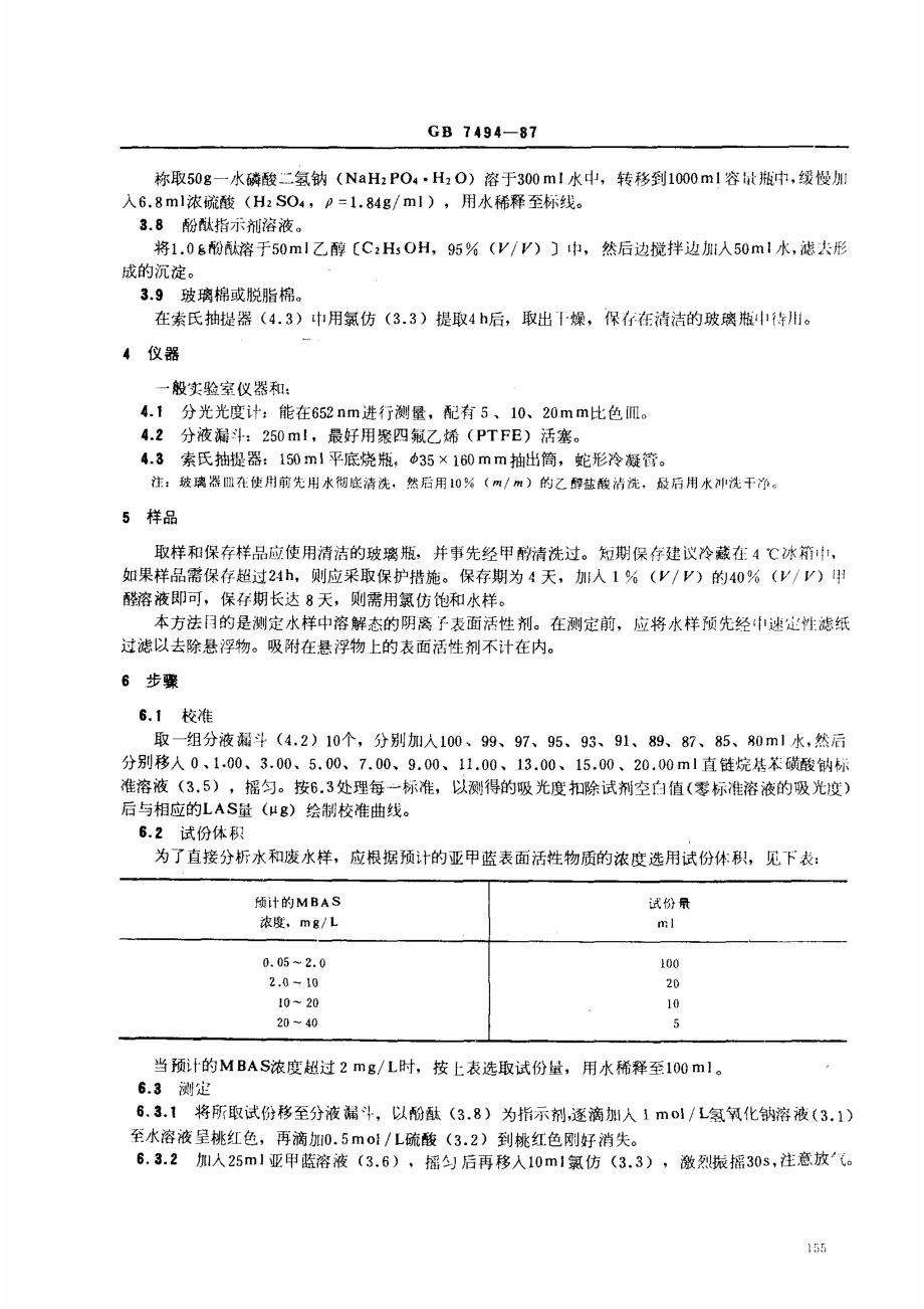 GBT 7494-1987 水质 阴离子表面活性剂的测定 亚甲蓝分光光度法.pdf_第2页