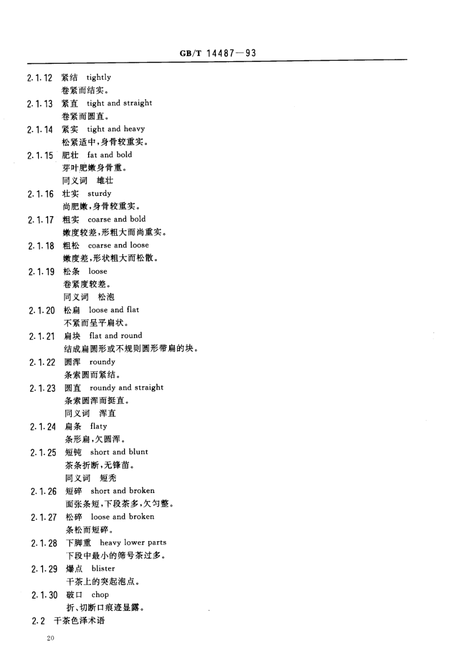 GBT 14487-1993 茶叶感官审评术语.pdf_第2页