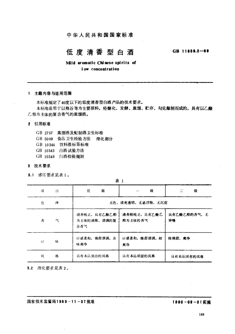 GBT 11859.2-1989 低度清香型白酒.pdf_第1页