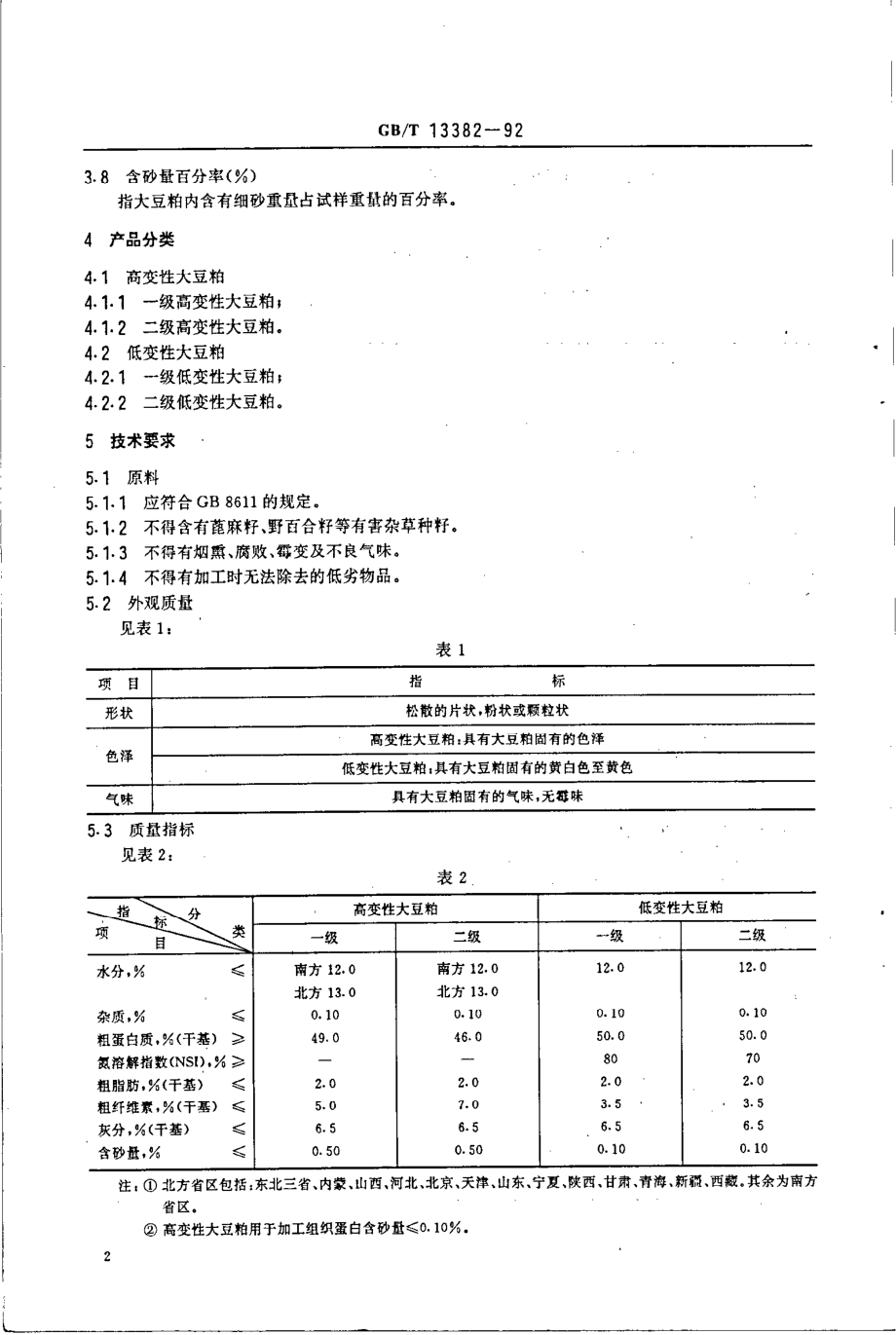 GBT 13382-1992 食用大豆粕.pdf_第2页